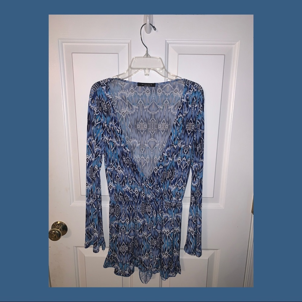 Ariella Blue Longsleeve Romper